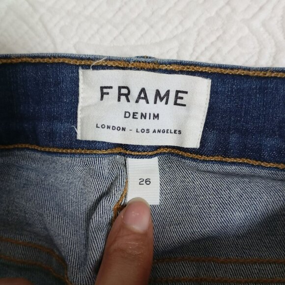Frame Le Skinny De Jeanne Mid-Rise Jeans With Ankle Zippers Size 26 Womens - Picture 2 of 12